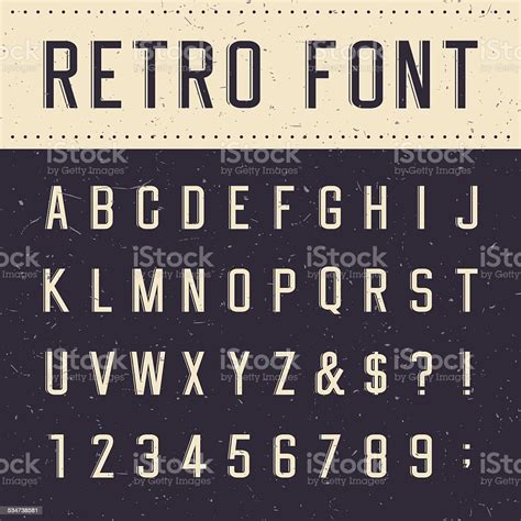 Retro Alphabet Vector Font Stock Illustration Download Image Now Istock