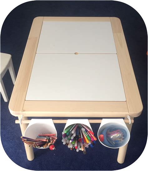 The top of flisat children's table consists of two lids that fit trofast storage boxes. IKEA hack avec table d'enfant FLISAT et pots BYGEL | Ikea ...