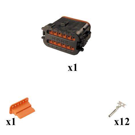 Kit Connecteur DTM13 Series Femelle 12 Voies PCB