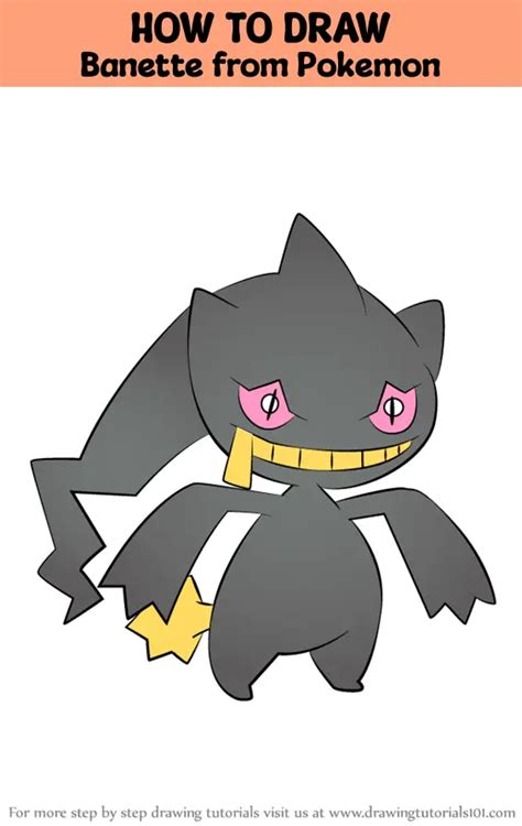 How To Draw Banette From Pokemon Pokemon Step By Step DrawingTutorials Com