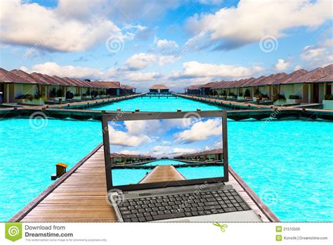 The Laptop On A Beach Stock Images Free Beach Beach Pictures