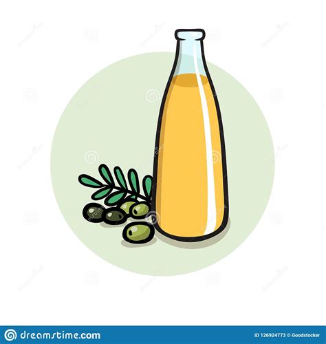 Healthy Cooking Oil In Glass Bottle Flat Vector Illustration Isolated