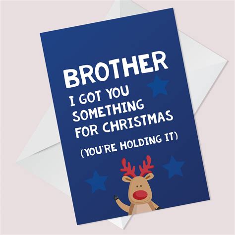 Funny Rude Christmas Card For Brother Offensive Xmas Card