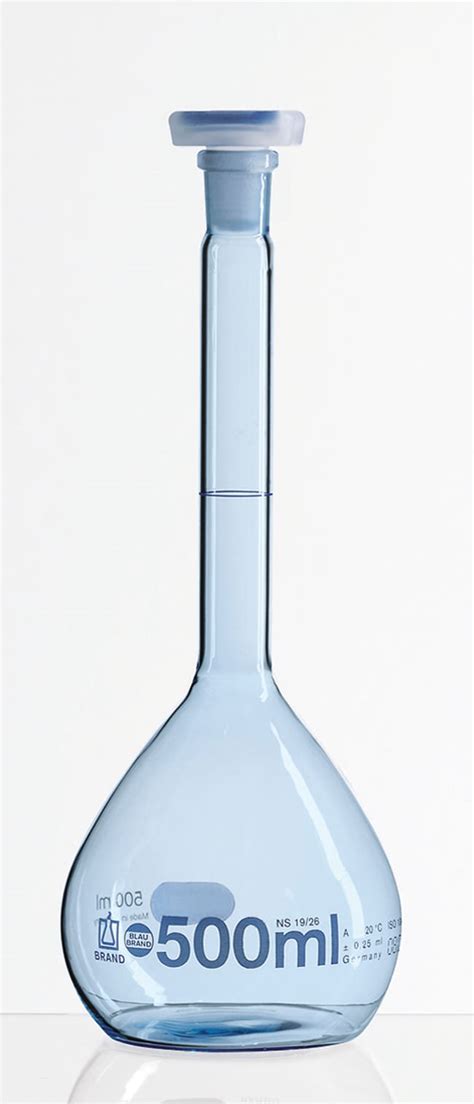 brand™ matraz aforado blaubrand™ purprotect™ de vidrio de borosilicato de clase a recubierto
