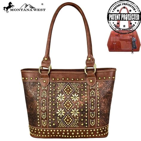 Mw702g 8317 Montana West Tooled Collection Concealed Carry Tote Purse