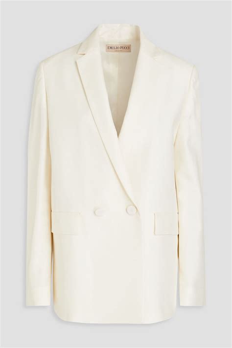 Emilio Pucci Double Breasted Wool And Silk Blend Blazer The Outnet