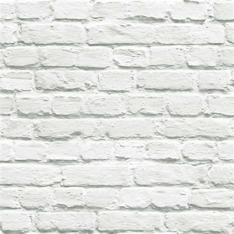 Muriva Realistic Painted White Faux Brick Realisitc Effect Wallpaper