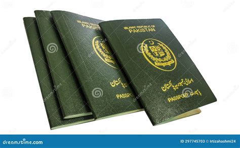 Four Pakistani Passports With White Background Stock Image Image Of