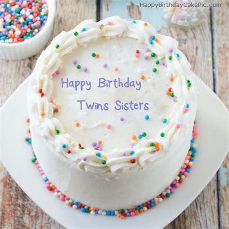 Sprinkle Birthday Cake For Twins Sisters