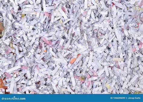 Crushed Paper Document Stock Image Image Of Shredded 106689699