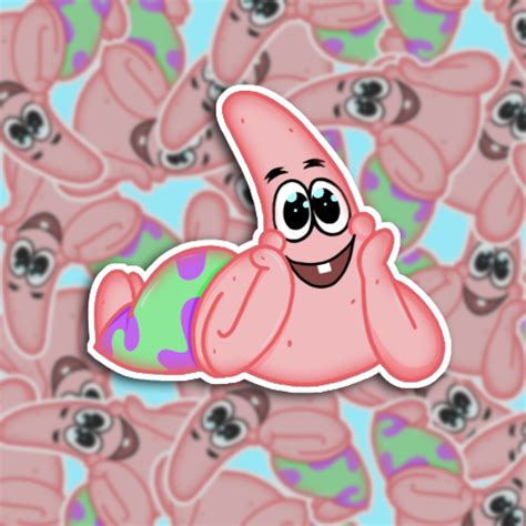 Cute Patrick Star Sticker Spongebob Squarepants Inspired Etsy