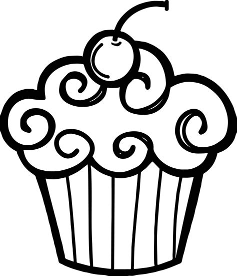 Black And White Clip Art Cupcake Clip Art Library