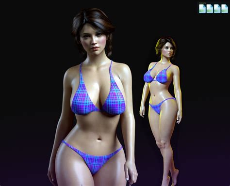 D Model Realistic Beautiful Girl In Bikini Vr Ar Low Poly Cgtrader My