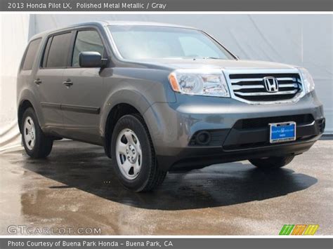 Polished Metal Metallic 2013 Honda Pilot Lx Gray Interior