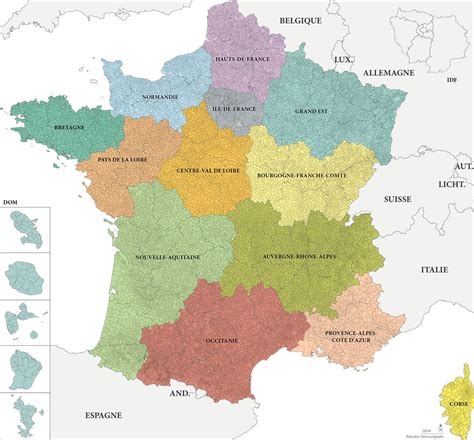 La Carte De France Avec Ses Regions Arts Et Voyages Dedans Carte Images