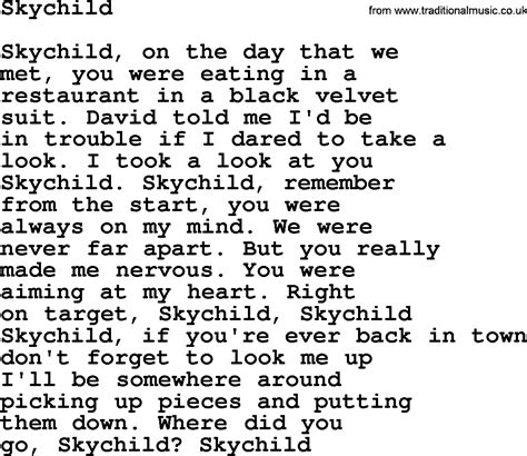 Skychild By The Byrds Lyrics With Pdf