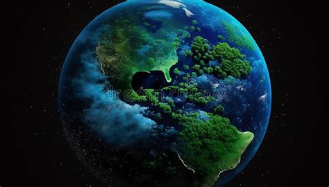 Radiant Blue And Green Planet A Stunning View Of Earth From Space
