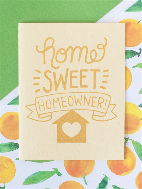 New Home Card Home Sweet Homeowner Card For Housewarming Housewarming