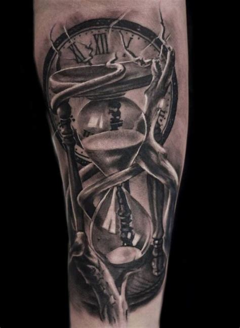 Hourglass And Clock Tattoo By Kris M Limited Availability At Salvation