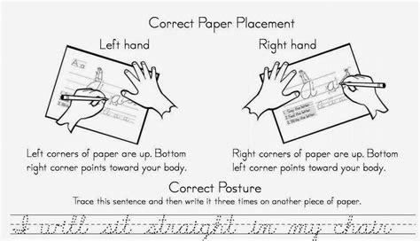 Correct Paper Placement For Left Handed And Right Handed Children New