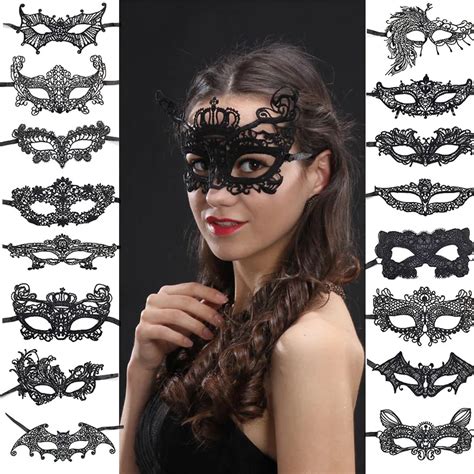 1 Pcs Black Sexy Lace Masquerade Mask For Carnival Halloween Masquerade Half Face Ball Party
