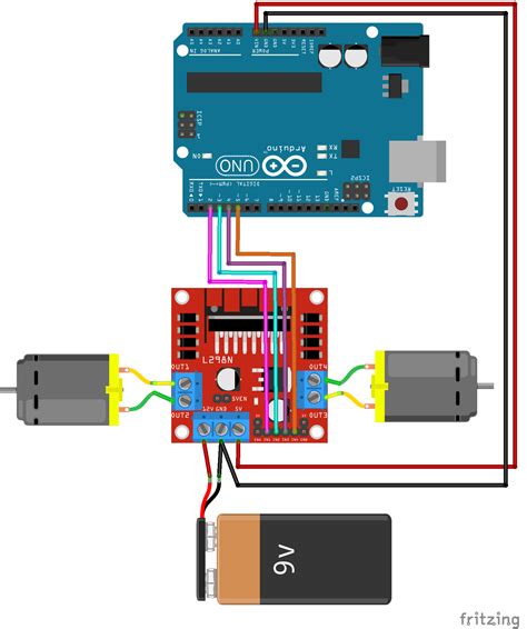 L298n Arduino Programme Schéma De Câblage