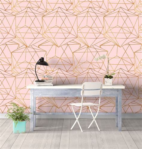 Geometric Glam Wall Covering Art Removable Self Adhesive Etsy Wall