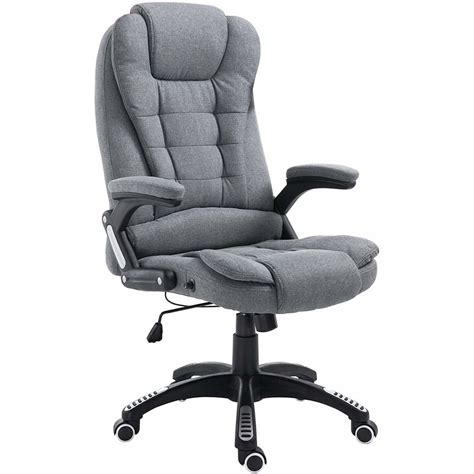 It is featured with a supportive backrest. (Grey Fabric) Executive Recline Extra Padded Office Chair ...