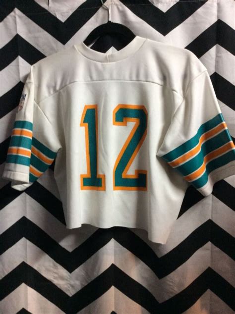 Nfl Miami Dolphins 12 Cropped Top Jersey Boardwalk Vintage
