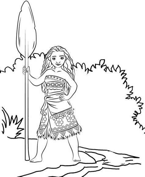 If your children loved moana the movie, they can bring to life the wonderful story by coloring in. Young Heroine Moana Coloring Page - Mitraland