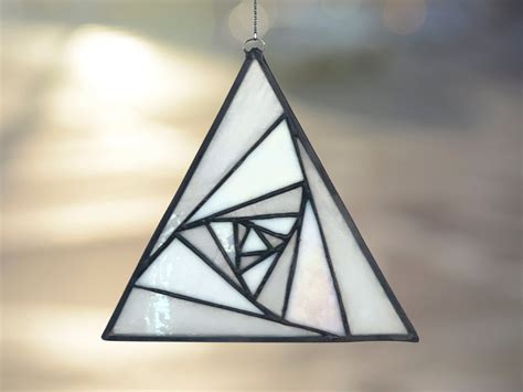 Spiraling Equilateral Triangle Stained Glass Sacred Geometry Etsy