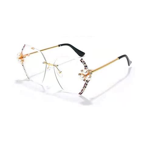 2021 Luxury Women Retro Diamond Oversized Metal Sunglasses Sun Glasses