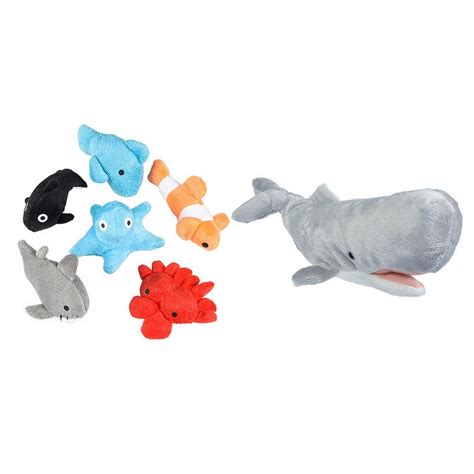 Plush Super Soft Sea Life Toys 24pc Set And Sperm Whale Pounce Pal Toy