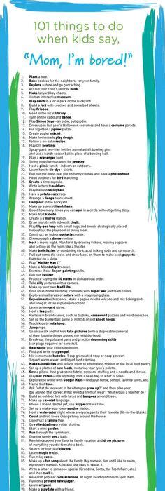 52 Responses To Im Bored Activities Kid Activities And Summer