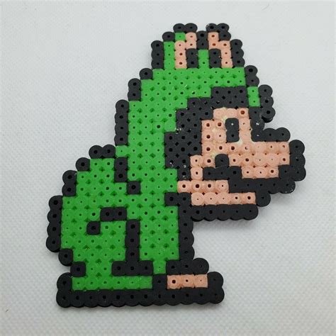 Nintendo Perler Perle 8 Bit Pixel Art Luigi Von Super Mario Bros