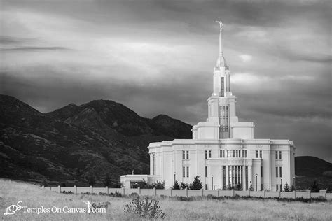 Payson Utah Lds Temple Mountain Of The Lord Black And White Temples