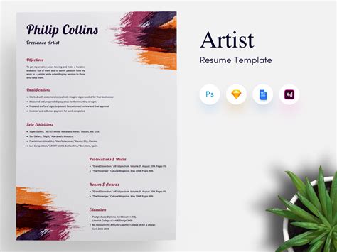 Artist Cv Template Creative Resume Templates Resume Angels Designer