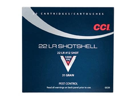 Cci Shotshell Ammo 22 Long Rifle 31 Grain 12 Shot Box Of 20