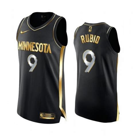 Camiseta Hombre Minnesota Timberwolves Ricky Rubio 9 2020 21 Negro