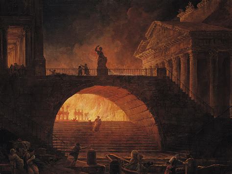 The Fire Of Rome Painting By Hubert Robert Fine Art America