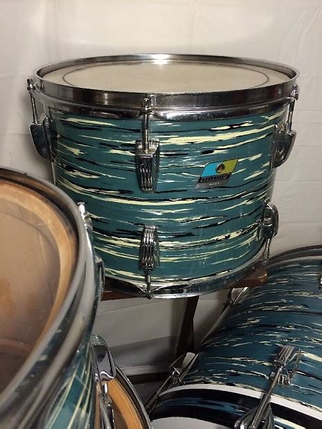 Vintage Ludwig Blue Oyster Pearl Drum Set Made Reverb