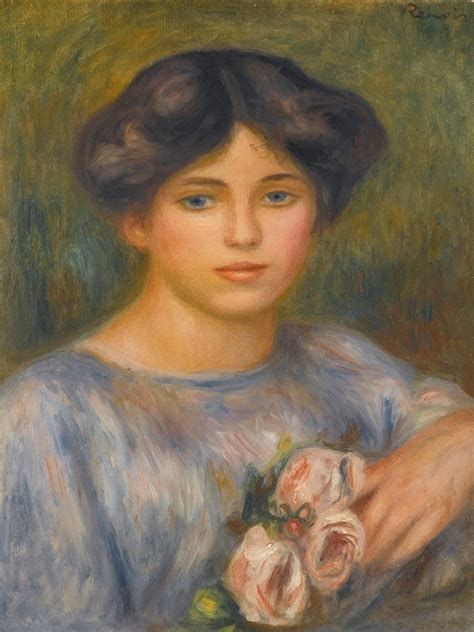 Jeuene Fille Aux Roses 1897 By Pierre Auguste Renoir From Limoges