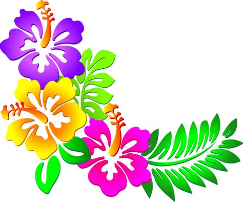 Hawaiian Flower Clip Art Tropical Plants Clip Art Vector Clip Art