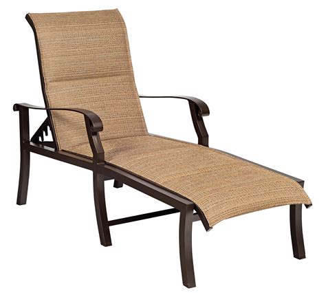 Cortland Padded Sling Adjustable Chaise Lounge Woodard Furniture
