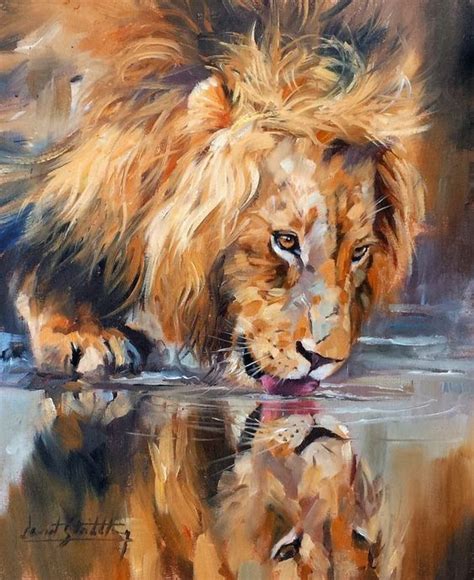 artist david stribbling lion painting animal paintings lion art