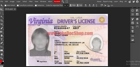 Virginia Drivers License Psd Template V2 Fakedocshop