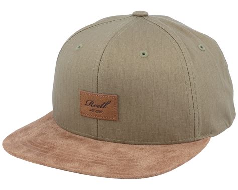 Suede Military Olive Green Snapback Reell Caps