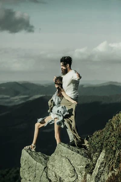 Romantic Couple On Mountain Top Stock Image Everypixel