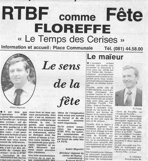 Floreffe Festival Le Temps Des Cerises 1979 Bibliotheca Floreffia