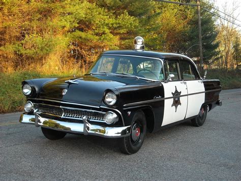1955 Ford Customline 4 Door Sedan Police Etats Unis Damérique Old